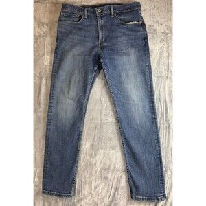 Levis 502 Jeans Blue Straight Tapered Leg Distressed Blue Men’s Size 36 X 32